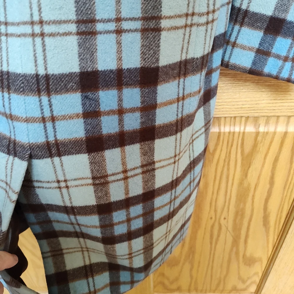 NEW Lands End Wool Plaid Size 10 Coat